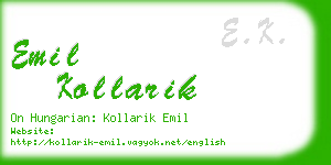 emil kollarik business card